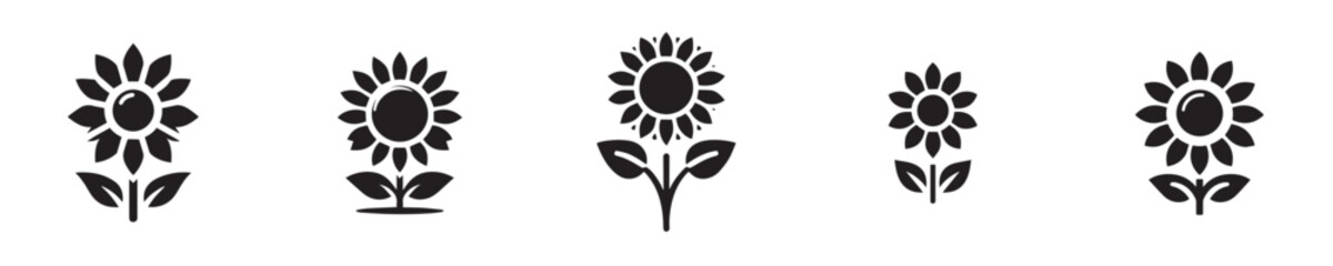 beautiful vector set of sunflower icons