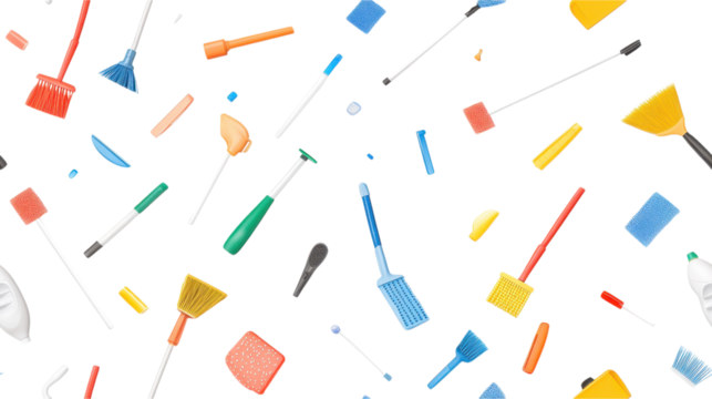 Colorful Cleaning Tools Pattern