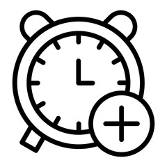 Alarm Add Vector Line Icon Design