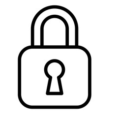 Lock Closed Vector Line Icon Design