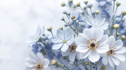 Delicat blue spring flowers on background with copyspace. Spring cooming	