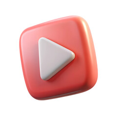 Plastic 3d icon of player in a minimalistic style for the interface of applications and web pages. Player concept button