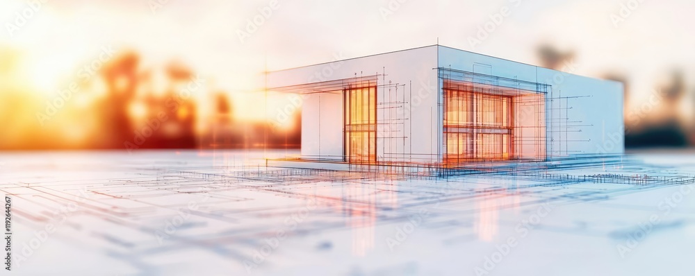 Poster architect blueprint concept. modern architectural design showcasing innovative building concepts and