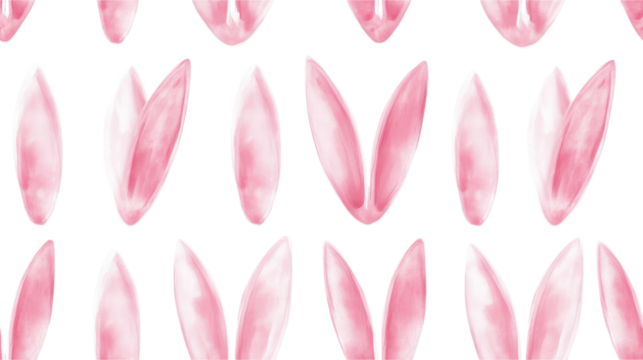 Delicate Pink Rabbit Ears Watercolor Pattern
