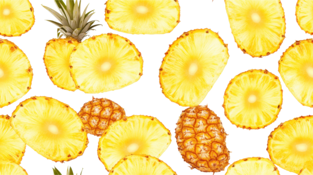 Vibrant Pineapple Slices Pattern - A Tropical Delight