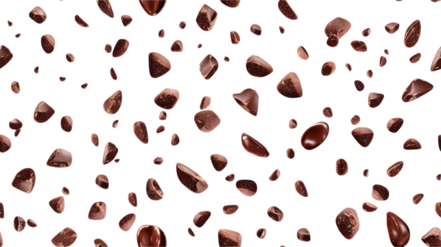 Chocolate Pieces Falling in a Delicious Pattern