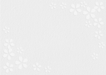 桜の模様と和紙の背景　白