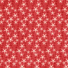 Seamless floral background fabric with ditsy and daisy pattern