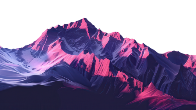 Stunning Digital Mountain Landscape with Vibrant Colors