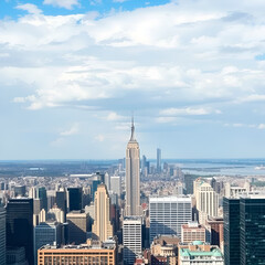 Fototapeta premium Modern cityscape by sea against sky