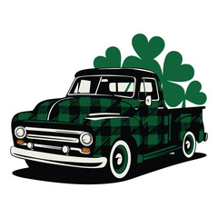 Truck St. Patrick's Day T-Shirt Design Colorful Graphic T Shirt