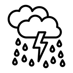 Extreme Weather Vector Line Icon Design