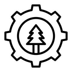 Forest Management Vector Line Icon Design