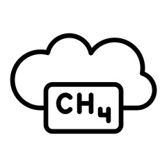 Methane Vector Line Icon Design