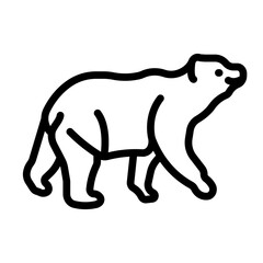 Polar Bear Vector Line Icon Design