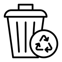 Waste Reduction Vector Line Icon Design