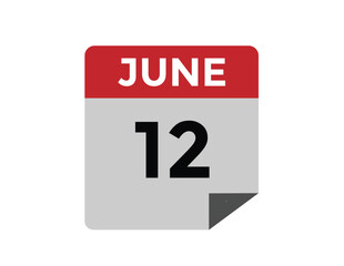 June 12 - Daily Calendar Icon with day of month
