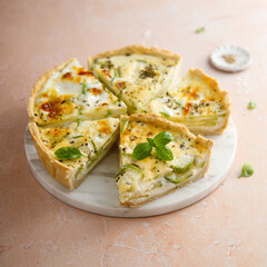 Traditional courgette quiche