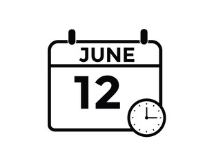 June 12 - Daily Calendar Icon with day of month
