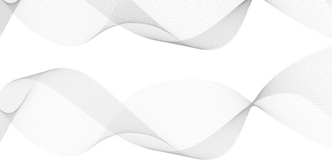Gray and white Technology and business wave lines on transparent background. Frequency sound wave, twisted curve lines with blend effect	
