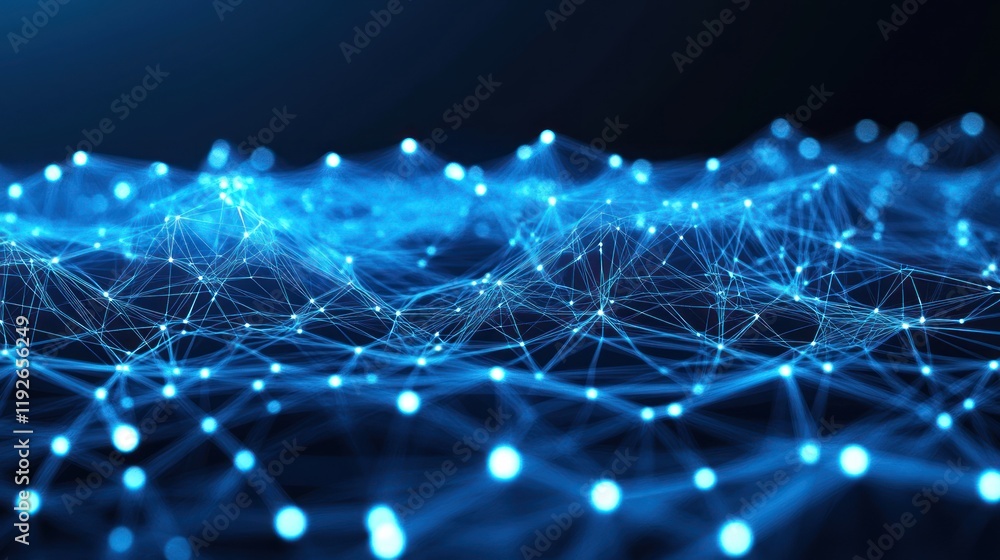 Poster abstract network connection: digital data flow and cyberspace visualization