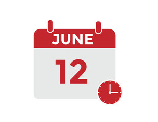 June 12 - Daily Calendar Icon with day of month
