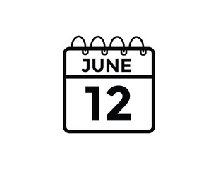 June 12 - Daily Calendar Icon with day of month
