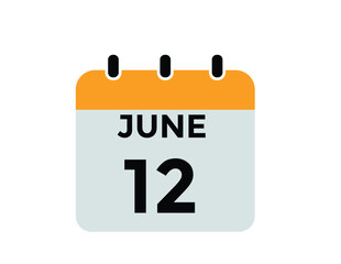 June 12 - Daily Calendar Icon with day of month
