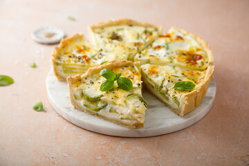 Traditional courgette quiche