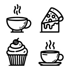 bread icon minimal lines on white background