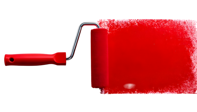red paint roller isolated on Transparent Background. - Powered by Adobe
