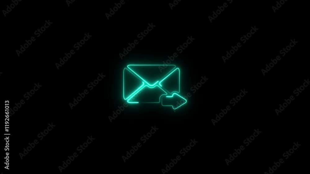 Poster glowing neon file transfer icon, document file shearing concept.