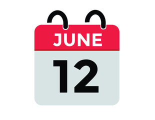 June 12 - Daily Calendar Icon with day of month
