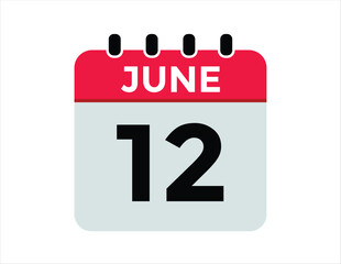 June 12 - Daily Calendar Icon with day of month
