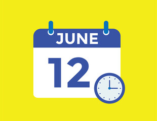 June 12 - Daily Calendar Icon with day of month
