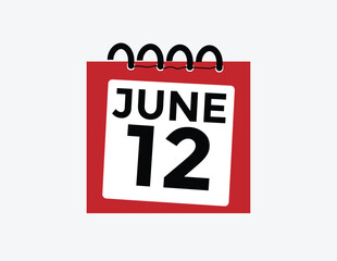June 12 - Daily Calendar Icon with day of month
