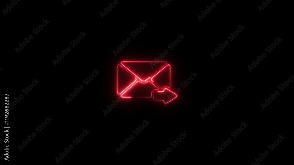 Poster glowing neon file transfer icon, document file shearing concept.