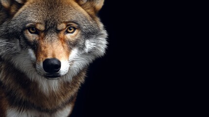 Obraz premium Wolf close up with copy space 