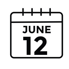 June 12 - Daily Calendar Icon with day of month
