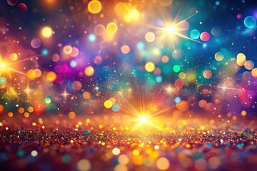 Fototapeta premium Shimmering Bokeh Lights Overlay: Abstract Sparkling Background for Design