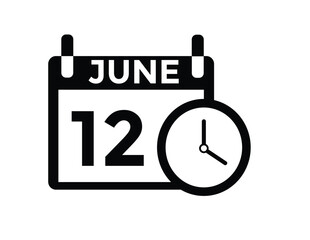 June 12 - Daily Calendar Icon with day of month
