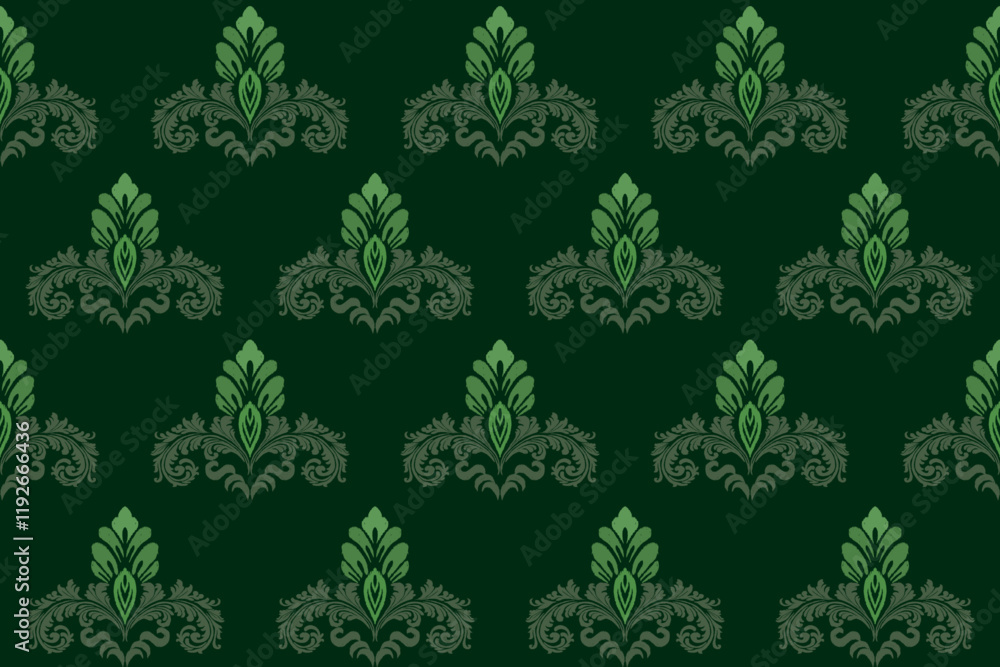 Wall mural Damask seamless vector background. baroque style pattern.