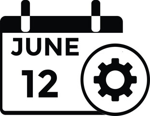 June 12 - Daily Calendar Icon with day of month

