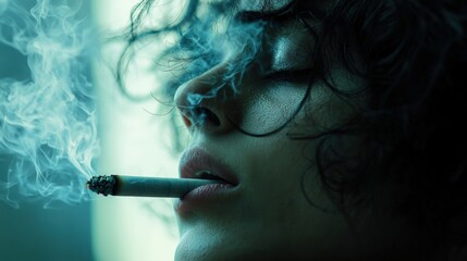 Obraz premium Intimate Portrait of a Smoky Moment