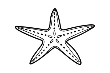 Star fish line art illustration1.eps