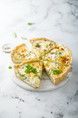Traditional courgette quiche