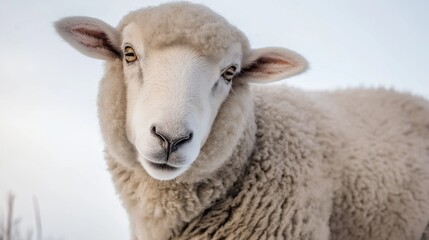 sheep close up with copy space 