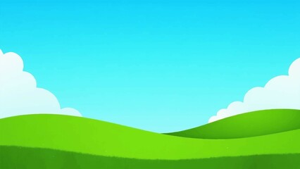 Obraz premium Ultra-high-definition vector design illustration of a green field and a blue sky.
