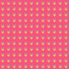 Bright pink seamless pattern with colorful stylized flowers, perfect for playful fabric, kids’ decor, party crafts, and vibrant decorative designs.