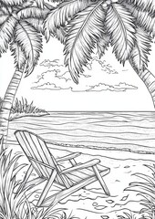 Beach Coloring Pages